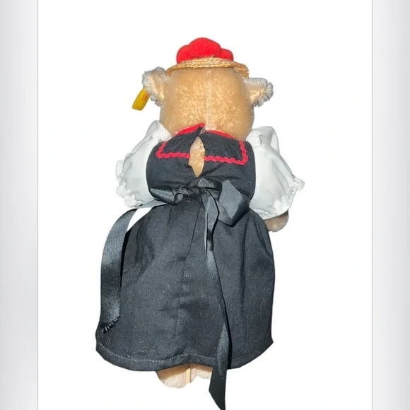 Vtg Steiff 1987 Germany black forest farmer wife Mohair Stuffed Teddy Bear Plush
